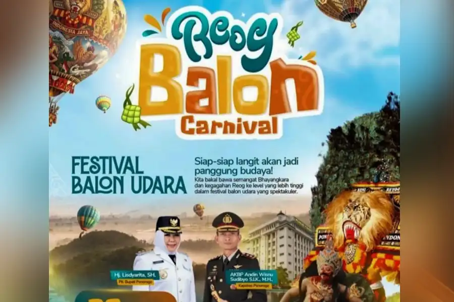 Reog Balon Carnival 2026 di Ponorogo diikuti 41 peserta. Event ini menjadi upaya menata tradisi balon udara agar lebih aman sekaligus mendorong wisata daerah.